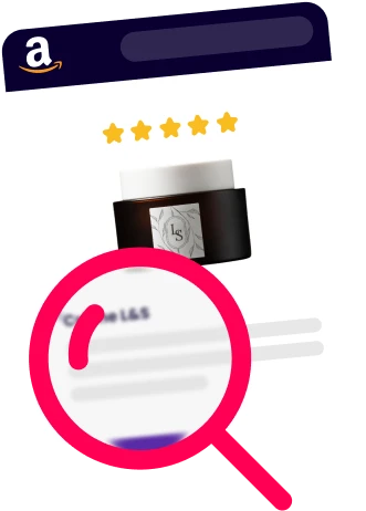 Visuel d'un produit amazon passé à la loupe pour représenter l'audit